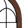 Kate & Laurel All Things Decor 19"x36" Rennell Window Pane Arch Wall Decor Dark Brown - 3 of 4
