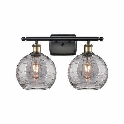 Athens Deco Swirl - 2 Light Bath Vanity In Industrial Style-11.25 Inches Tall and 18 Inches Wide
