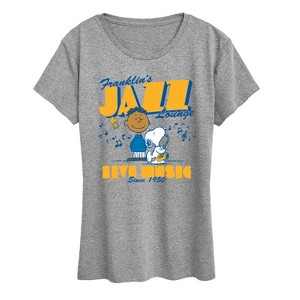 Women's - Peanuts - Franklins Jazz Lounge -Women's Short Sleeve Graphic T-Shirt Short Sleeve Graphic T-Shirt - 1 of 4