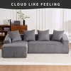 SKRAN 101"  L Shaped Modular Sofa,Combining chaise longue with 3-seater ＆ pillows ,No Installation,Corduroy for Living Room Apartment - 2 of 4