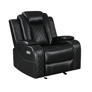 New Classic Furniture Orion Glider Recliner-Black - 1 of 4