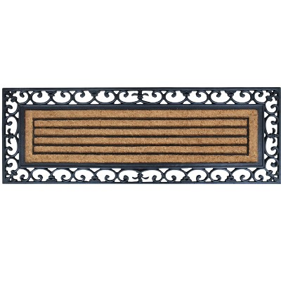 A1HC Natural Rubber and Coir Thick Durable Door Mat,18"x48", Heavy Duty Double Entry Doormat