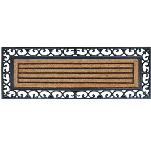 A1HC Natural Rubber and Coir Molded Thick Durable Door Mat,18"x48", Heavy Duty Double Entry Doormat - 1 of 4