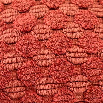 Terracotta Textured Cotton 20" Square Throw Pillow