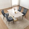 Bekrvio Modern High Back Dining Chairs Set of 2/4/6,Velvet Waffle Upholstered Armless Accent Side Chairs with Metal Legs for Dining/Living Room - 4 of 4