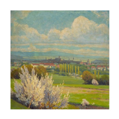 24" x 24" Ludovit Cordak 'View of Kosice' Unframed Wall Canvas - Trademark Fine Art
