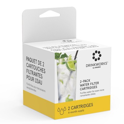 Drinkworks Water Filter Cartridges Compatible with Drinkworks Home Bar - 2ct