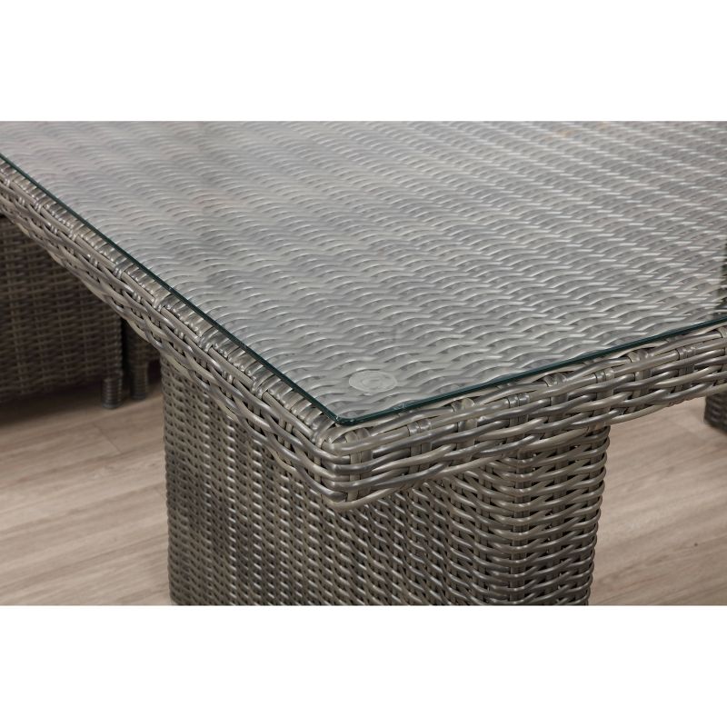 Asti Rectangle Wicker Outdoor Cocktail Table - Gray - Alaterre Furniture, 6 of 9