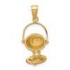 Black Bow Jewelry 14k Yellow Gold 3D Moveable Nantucket Basket Pendant - 3 of 4