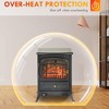 QingMoon Small Electric Fireplace Heater, Freestanding Electric Fireplace Stove with Realistic Flame and Overheating Protection for Living Room - 2 of 4