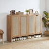 KWPZQEB Shoe Cabinet with 2 Rattan Doors, 6-Tier Wood Shoe Cabinet, Freestanding Shoe Storage Cabinet for Entryway, Hallway - 3 of 4
