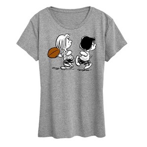 Women's - Peanuts - Marcie Patty Football Short Sleeve Graphic T-Shirt - 1 of 4