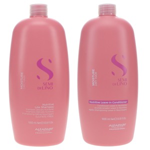 Alfaparf Milano Semi Di Lino Moisture Nutritive Low Shampoo 33.8 oz & Semi Di Lino Moisture Nutritive Leave-in Conditioner 33.8 oz Combo Pack - 1 of 4
