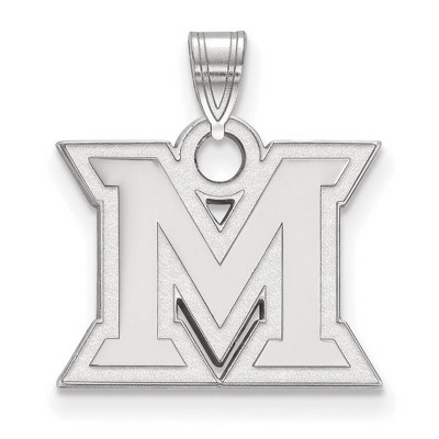 Black Bow Jewelry 14k White Gold Miami Redhawks NCAA Small Pendant