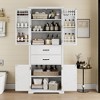 NicBex Tall Bathroom Storage Cabinet,Multi-Functional Floor Cabinets with 2 Drawers and Adjustable Shelf,Bathroom Storage Cabinet for Bathroom - 2 of 4