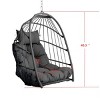 Hanging Egg Chair with Stand Kit,Foldable PE Rattan Swing Seat with Cushion and Pillow,Outdoor Hanging Chair for Patio or Balcony-Maison Boucle - 2 of 4
