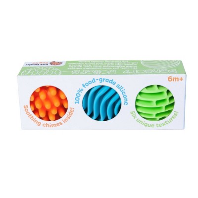 Fat Brain Toys Baby and Toddler Learning Sensory Rollers - Set of 3 Spheres