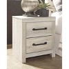 Cambeck Nightstand White - Signature Design by Ashley: Industrial Style Bedside Table with USB Ports & Storage - 2 of 4
