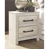 Cambeck Nightstand White - Signature Design by Ashley: Industrial Style Bedside Table with USB Ports & Storage - image 2 of 4