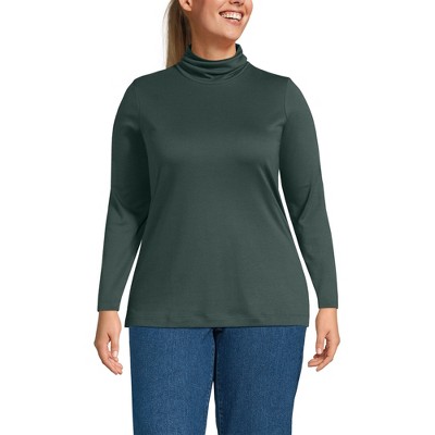 Lands' End Women's Supima Cotton Fitted Long Sleeve Turtleneck