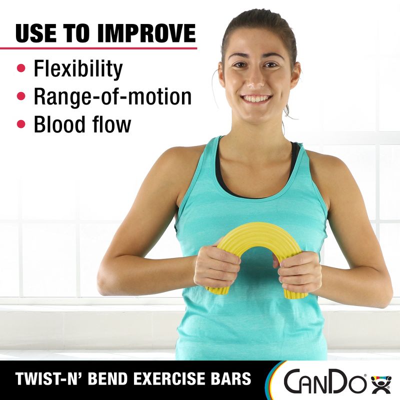 CanDo Twist-n' Bend Flexible Resistance Bars For Grip And Forearm Strengthening, Physical Therapy, Rehabilitation, Injury Recovery, and Pain Relief, 5 of 7