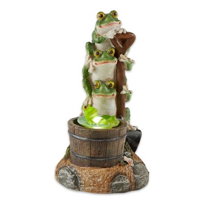 9.5" Polyresin Rotating Frog Solar Garden Décor Statue - Zingz & Thingz