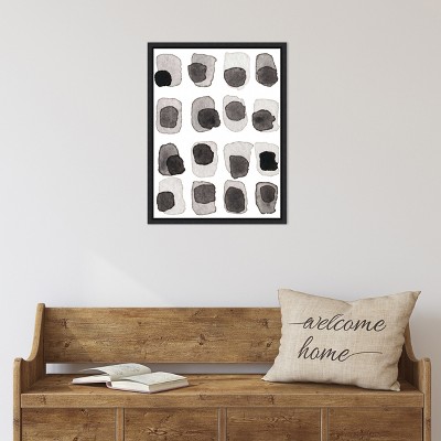 Modern Black and Gray Abstract Canvas Wall Art with Polystyrene Frame