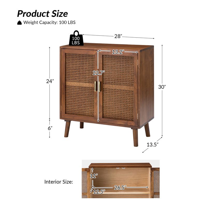 Birnirk 2-Door Accent Solid Wood Storage Cabinet with Shelves| KARAT HOME-Cherry, 6 of 12
