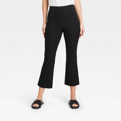 Women's High-Rise Flare Cropped Pants - A New Day™ Black 4