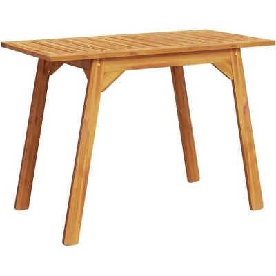 vidaXL Solid Acacia Wood Patio Dining Table - Outdoor Garden Terrace Table 43.3"x22"x29.5", Brown