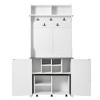 NicBex Multifunctional Hall Tree with Storage Cabinet 4 in 1 Coat Rack with Removable Bench, 6 Wheels, 7 Hooks for Hallway, Living Room - 3 of 4