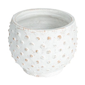 Storied Home Distressed Terra Cotta Hobnail Planter - 1 of 4