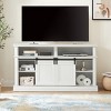 HDZNVF Media Console Table with Storage Cabinet, Mid Century style Entertainment TV Table, Antique White - 2 of 4
