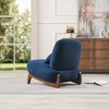 Okak Modern Upholstered Armless Reading Accent Chair with Pillow,Soft Padded Barrel Chair for Living Room,Bedroom - 3 of 4