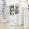 Tangkula Bathroom Floor Storage Cabinet Freestanding Cupboard Pantry w/ 2 Drawers - 4 of 4
