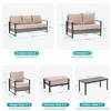 Sonkuki Outdoor Furniture Set Patio Conversation Sofa with Coffee Table Set, All-Weather PE Rattan Couch with Cushion - 3 of 4