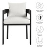 Modway  Tahoe Outdoor Patio Powder-Coated Aluminum Fabric Dining Chair in Gray White - Patio Metal Dining Chair with Cushions Modern Outdoor Seating - 4 of 4
