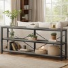 Hommoo 70.9" Console Table, 3-Tier Sofa Table with Metal Frame - 4 of 4