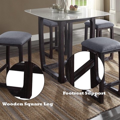 Vynxaria Fabric & Weathered Espresso Counter Height Stool ¨C Rustic Elegance Meets Modern Design