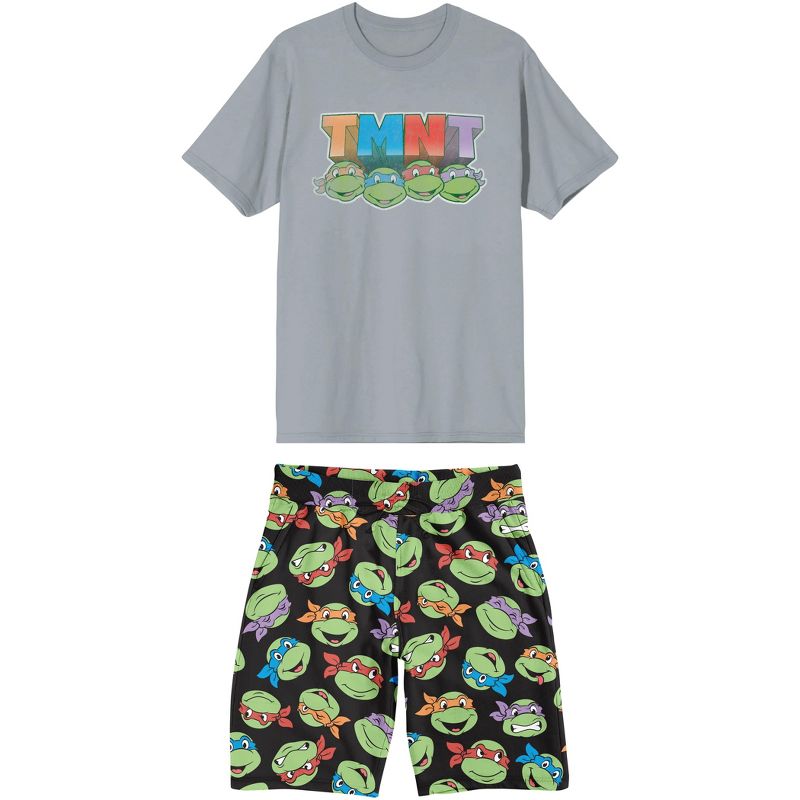 Teenage Mutant Ninja Turtles Men's 2-Piece T-Shirt & Lounge Shorts Sleep Set, 1 of 7