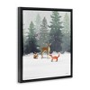 Stupell Industries Winter Season Forest Animals Floating Frame Canvas Art, Black, 17" x 21" - 2 of 4