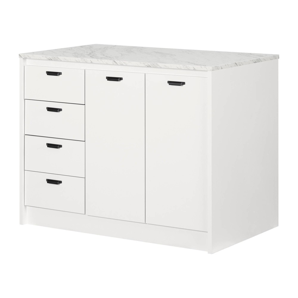 Photos - Other Furniture South Shore Amaro Kitchen Island: Storage, 4 Drawers, 2 Doors, Laminate Surface