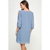 Hello Miz Women's Swiss Dot V Neck Split Sleeve Maternity Dress - 3 of 4