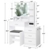 USIKEY Large Vanity Table Set with Lighted Mirror & Charging Station, Makeup Vanity Dressing Table with 4 Storage Shelves and 4 Drawers - 3 of 4