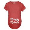 Maternity Merry Kickmas Pregnancy T Shirt Cute Christmas Tee - Crazy Dog Maternity T Shirt - 3 of 4