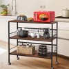Chery Life 40" Wheeled Kitchen Storage Cart Island with Shelves, 3-Tier Kitchen Bakers Rack with 10 Hooks - 2 of 3