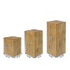 Grungis 33.75"H Square-Column End Tables for Patio,Wood-Like Distressed Finish and Mix with Different Heights for Outdoor and Indoor Use - 2 of 4