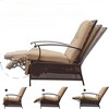 Fontoi Accent Chairs, Adjustable Recliner Chair with Cushion, Lounge Chair with Extendable Metal Frame for Porch Garden, Brown, 20.7"*37.8"*43.3" - 3 of 4