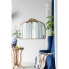Vynxaria 40"x35" Gold Arched Wall Mirror - Elegant Framed Living Room & Bedroom Accent - 3 of 4