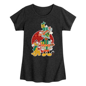 Girls' - Disney - Mickey And Presents Fitted Short Sleeve Graphic T-Shirt - 1 of 4